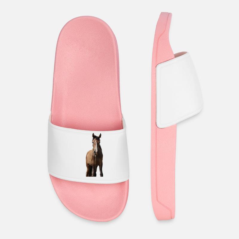 Pferd Mädchen Geschenk - Frauen Badelatschen - Hellrosa