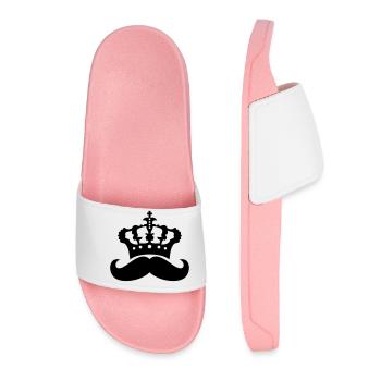 king crown ruler prince mustache mustache - Women’s Pool Sliders - light pink - Front