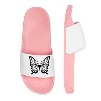 Schoener Schmetterling Design - Frauen Badelatschen - Hellrosa - Vorne