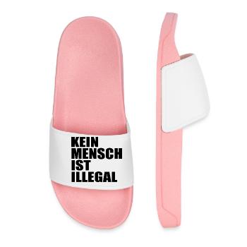 kein mensch ist illegal - Frauen Badelatschen - Hellrosa - Vorne