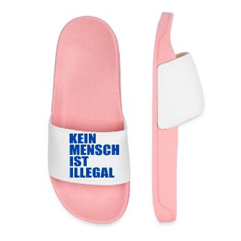 kein mensch ist illegal - Frauen Badelatschen - Hellrosa - Vorne