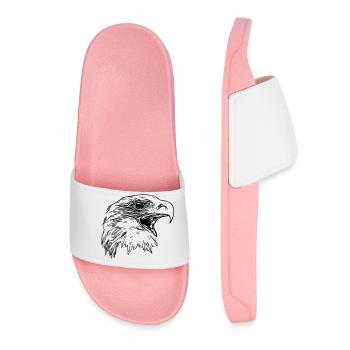 Eagle Head - Royal Vector Bird of Prey - Women’s Pool Sliders - light pink - Front
