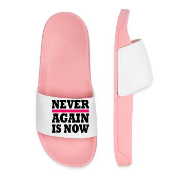 Never again is now - Women’s Pool Sliders - light pink - Front
