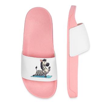 Zebra Yoga: Zen Meditation and Buddhism - Women’s Pool Sliders - light pink - Front