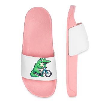 Drôle de crocodile sur le vélo ennuyeux - Claquettes Femme - rose clair - Devant