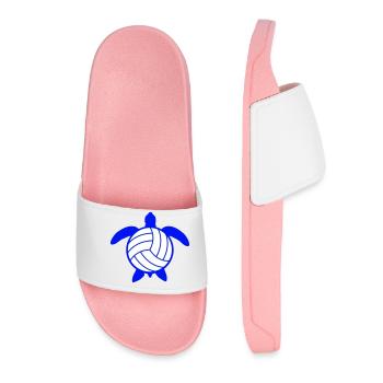Water Turtle Volleyball Sports Hobby Volley - Women’s Pool Sliders - light pink - Front