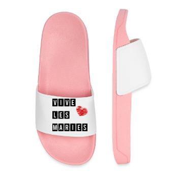 MARIAGE. VIVE LES MARIES. HEART. JE T'AIME. I LOVE - Claquettes Femme - rose clair - Devant