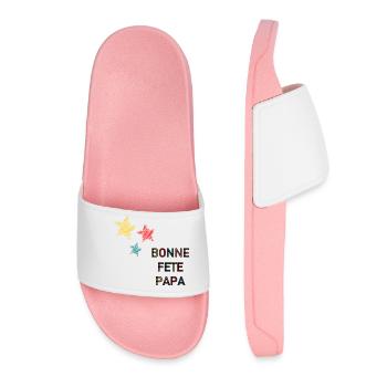 BONNE FÊTE PAPA. PAPA. FÊTE DES PÈRES. BONNE FÊTE - Claquettes Femme - rose clair - Devant
