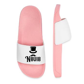 Novio Top Hat Moutache Fiançailles Marié - Claquettes Femme - rose clair - Devant