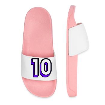 10. 10 YEARS. 10TH ANNIVERSARY. BIRTHDAY 10 YEARS. - Women’s Pool Sliders - light pink - Front