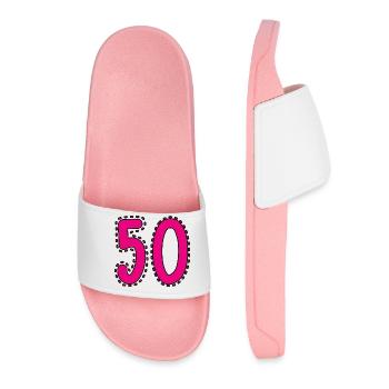 50. 50 ANS. 50e ANNIVERSAIRE. ANNIVERSAIRE 50 ANS. - Claquettes Femme - rose clair - Devant
