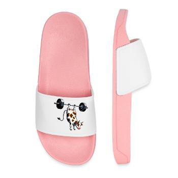 Cow Handstand Training Workout Fitness Artist - Women’s Pool Sliders - light pink - Front