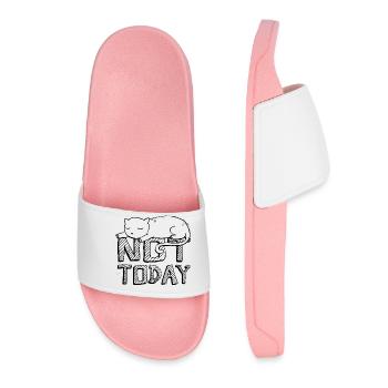 Not Today (Sleeping Cat) - Women’s Pool Sliders - light pink - Front