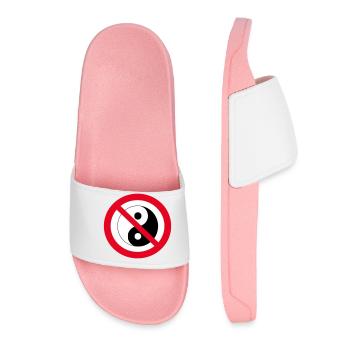 Verbotenes Yin-Yang: Anti-Balance-Symbol - Frauen Badelatschen - Hellrosa - Vorne