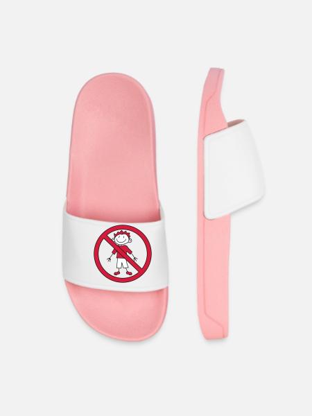 interdit panneau zone pas enfant peint gribouillis com - Claquettes Femme - rose clair