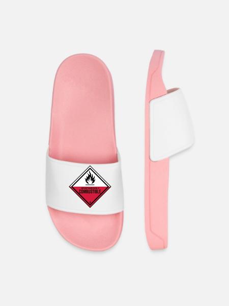 flamme gefahr brennbar humor ironie feuerwehr - Frauen Badelatschen - Hellrosa