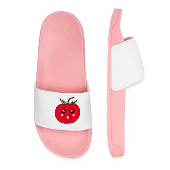 Cadeau Kawaii : design drôle de nourriture à la tomate - Claquettes Femme - rose clair - Devant