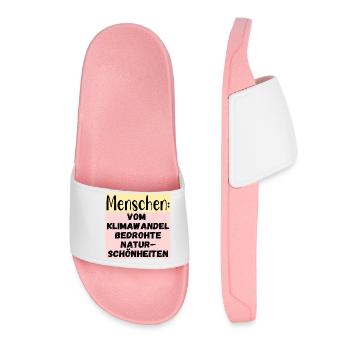 Klimawandel Naturschönheiten - Menschen Sprüche - Frauen Badelatschen - Hellrosa - Vorne