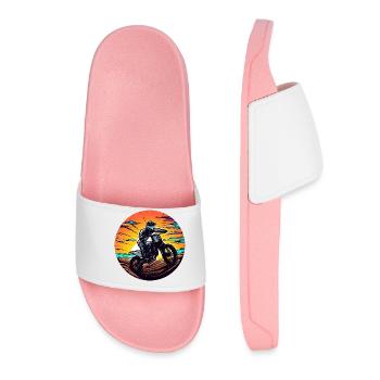 Moto Motocross Sunset - Claquettes Femme - rose clair - Devant