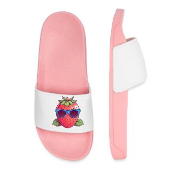 Coole Kawaii-Erdbeere: Fruchtiger Trendsetter - Frauen Badelatschen - Hellrosa - Vorne