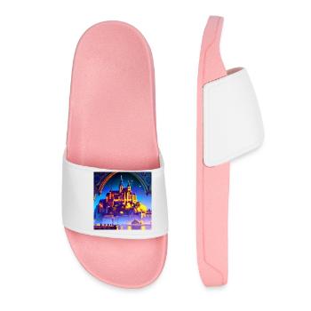 Mont Saint Michel - Dreamlike Castle - Women’s Pool Sliders - light pink - Front