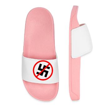 Against nazis swastika symbol - Women’s Pool Sliders - light pink - Front