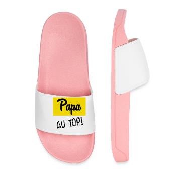 BONNE FÊTE PAPA. PAPA - Claquettes Femme - rose clair - Devant