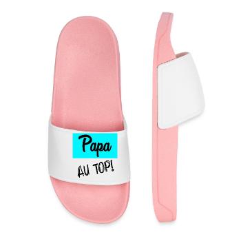 BONNE FÊTE PAPA. PAPA - Claquettes Femme - rose clair - Devant