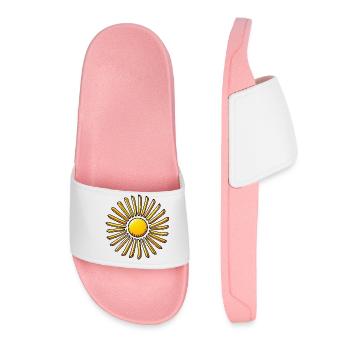 Summer Sun French Fries Potato Fast Food - Women’s Pool Sliders - light pink - Front