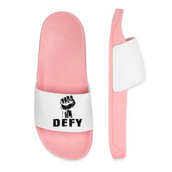 DEFY – Le poing de la résistance - Claquettes Femme - rose clair - Devant