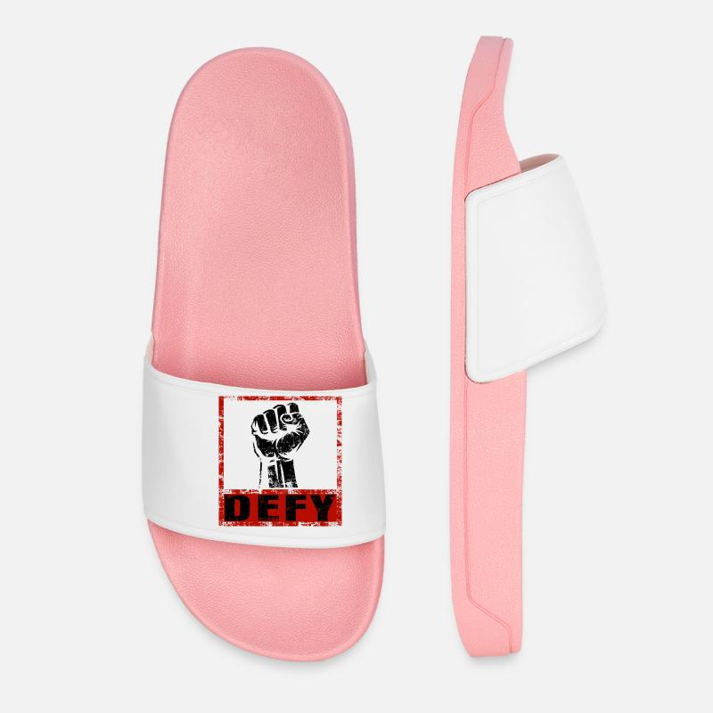 Strong & Clear – Statement Tee DEFY - Women’s Pool Sliders - light pink