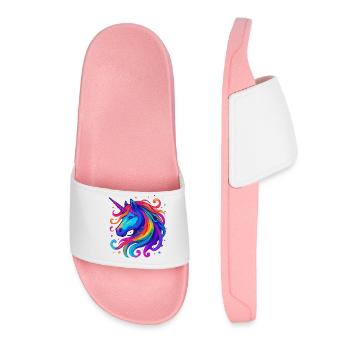Regenbogen Einhorn - Frauen Badelatschen - Hellrosa - Vorne