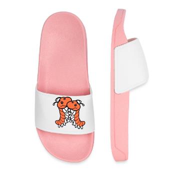 2 caterpillars cute two friends dear couple in love - Women’s Pool Sliders - light pink - Front