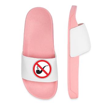 No Smoking Pipe Sign, Signage - Women’s Pool Sliders - light pink - Front