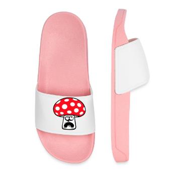 Champignon effrayé, paniqué, levant les yeux, - Claquettes Femme - rose clair - Devant