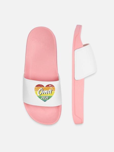 Oma 2026 Großmutter werdende Oma retro vintage - Frauen Badelatschen - Hellrosa