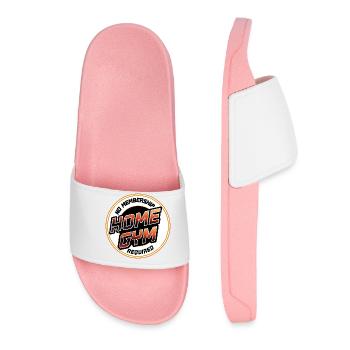 Home Gym, No Membership Required T-shirt - Women’s Pool Sliders - light pink - Front