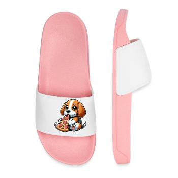 Chien Beagle Pizza Pizza Amateur de Fromage - Claquettes Femme - rose clair - Devant