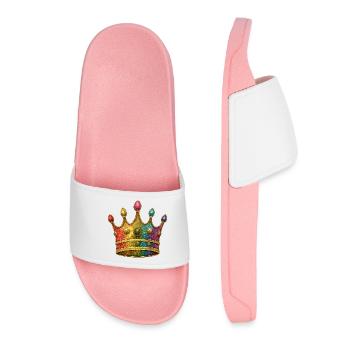 Motif de couronne royale arc-en-ciel vibrant - Claquettes Femme - rose clair - Devant
