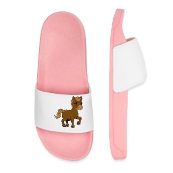 Pony horse riding pony farm trot fun maedchen su - Women’s Pool Sliders - light pink - Front
