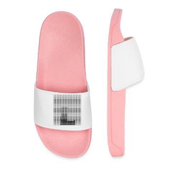 Letter L, name, the letter L - Women’s Pool Sliders - light pink - Front