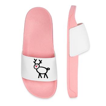 Stick figure reindeer deer funny motive - Women’s Pool Sliders - light pink - Front