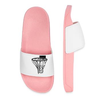 basketball netball hoop sports score - Women’s Pool Sliders - light pink - Front