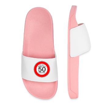 50 Geburtstag - Frauen Badelatschen - Hellrosa - Vorne
