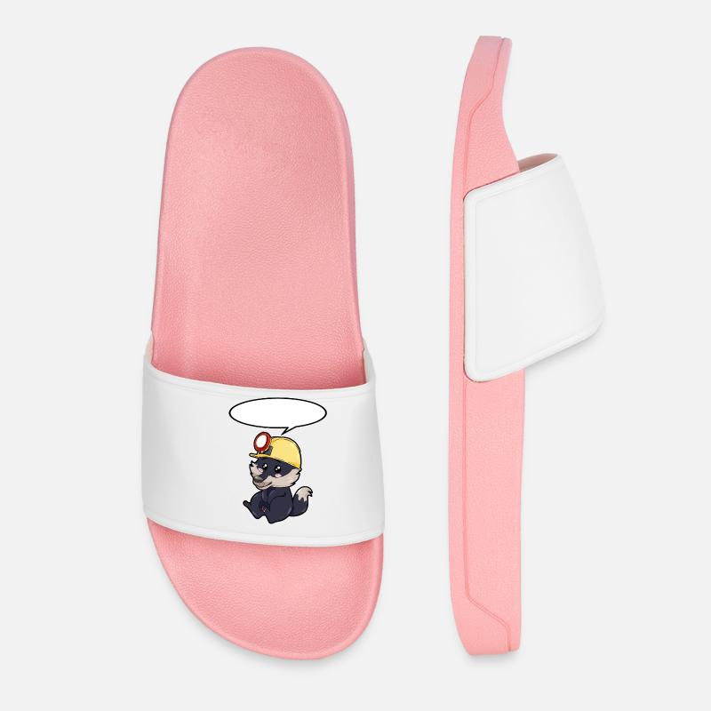Miner Wolf - Women’s Pool Sliders - light pink