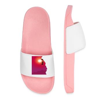 Climbing mountaineering sunrise gift - Women’s Pool Sliders - light pink - Front