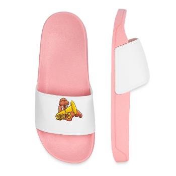 Tuba tuba player gift funny - Women’s Pool Sliders - light pink - Front