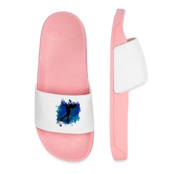 Speed skater design - Women’s Pool Sliders - light pink - Front