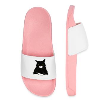 The motzige cat knows surrounded - Women’s Pool Sliders - light pink - Front