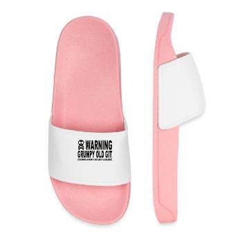 Warning Grumpy Old Git - Women’s Pool Sliders - light pink - Front